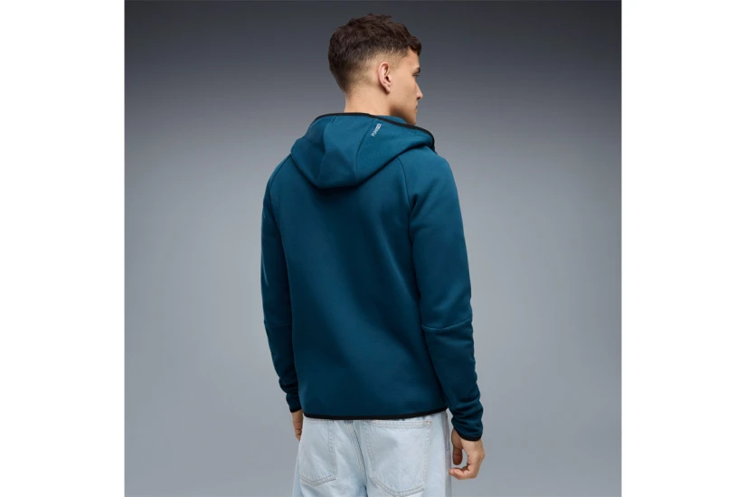 Puma Tech Slim Elevated Ανδρική Βαμβακερή Ζακέτα με Κουκούλα Πετρόλ