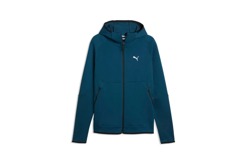Puma Tech Slim Elevated Ανδρική Βαμβακερή Ζακέτα με Κουκούλα Πετρόλ