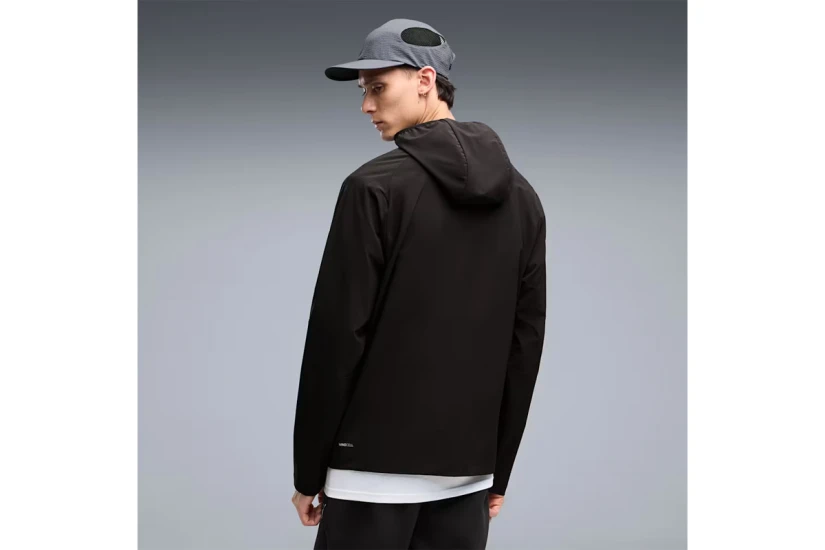 Puma Tech Slim 4-Way Stretch Ανδρική Πολυεστερική Ζακέτα με Κουκούλα Μαύρη