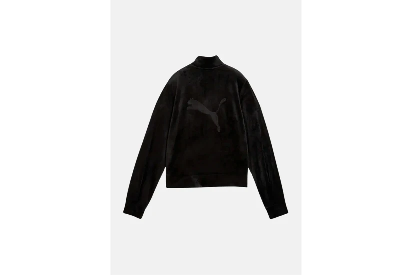 Puma Ess Elevated Velour Γυναικεία Ζακέτα Μαύρη