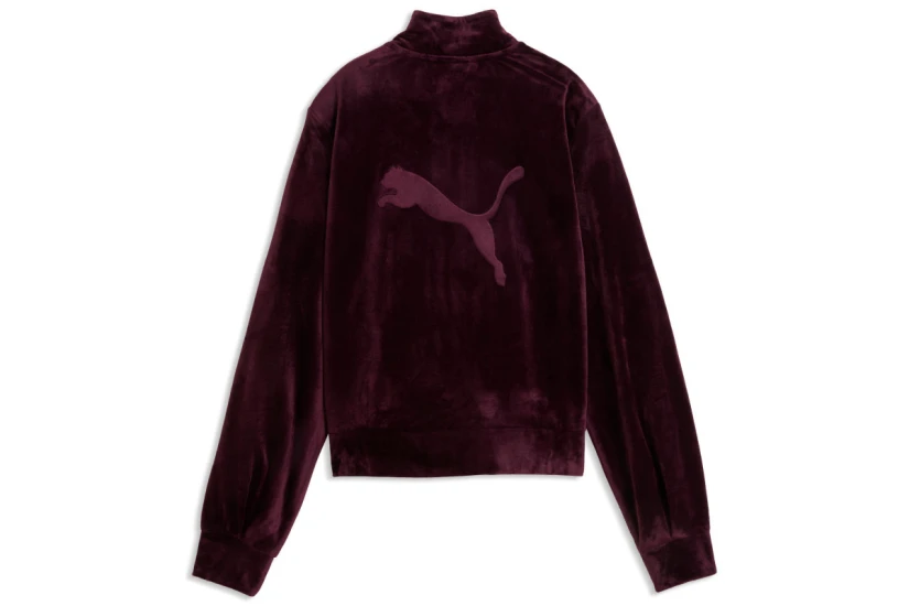 Puma Ess Elevated Velour Γυναικεία Ζακέτα Βυσσινί