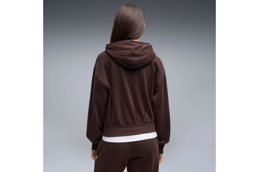 Puma Her Relaxed Fleece Γυναικείο Φούτερ με Κουκούλα Καφέ