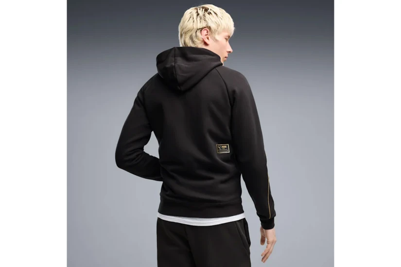 Puma Sport Fleece Ανδρική Βαμβακερή Ζακέτα με Κουκούλα Μαύρη