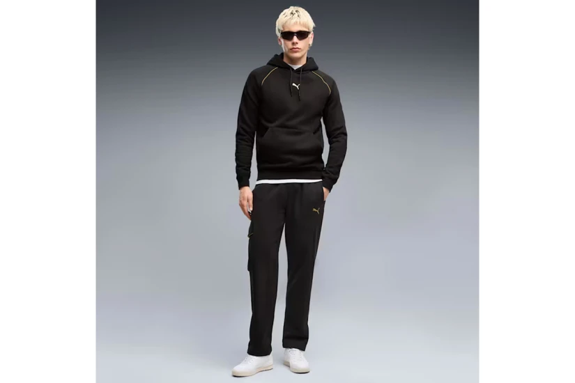 Puma Sport Holiday Ανδρικό Παντελόνι Φόρμας Μαύρο, Χρυσό