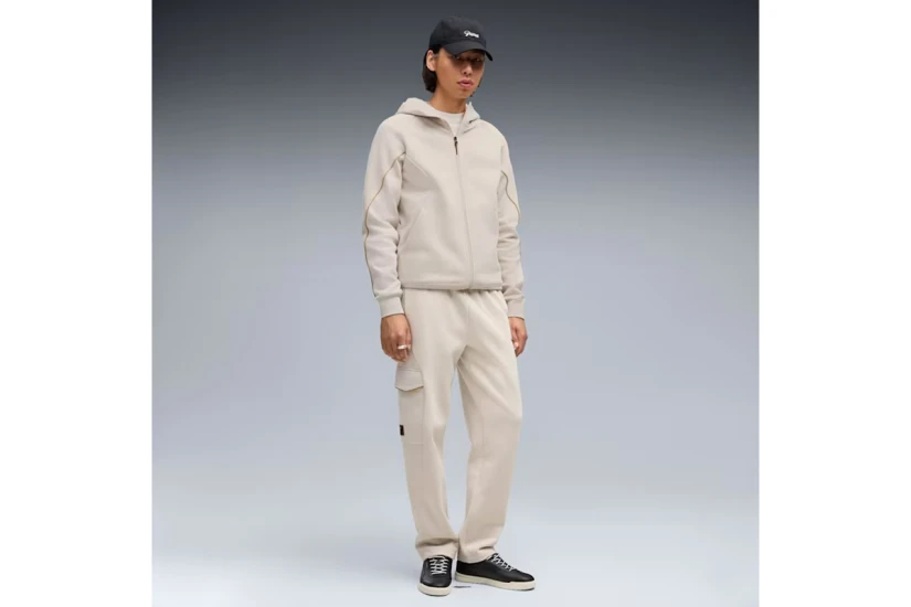 Puma Sport Holiday Ανδρικό Παντελόνι Φόρμας Εκρού, Χρυσό