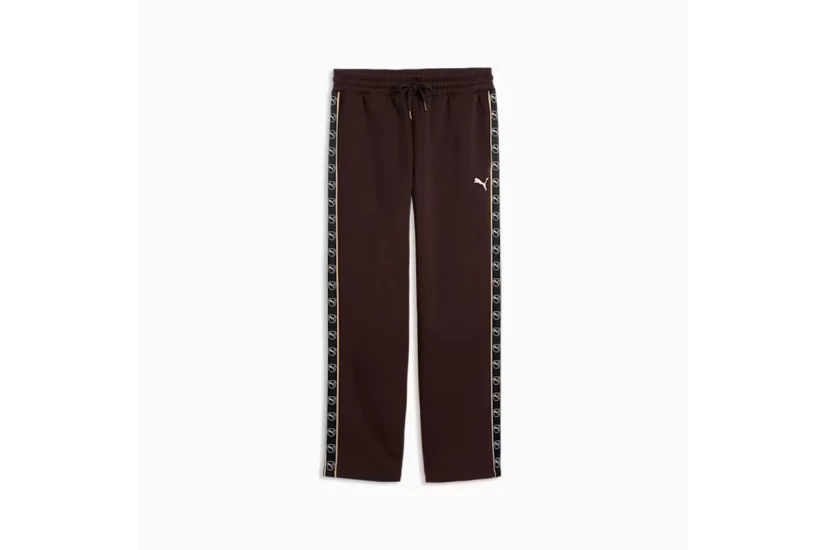 Puma Essentials Elevated Tape Relaxed Ανδρικό Παντελόνι Φόρμας Καφέ, Μαύρο, Χρυσό