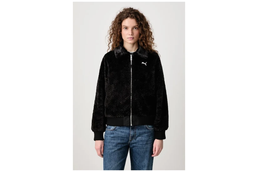 Puma Reversible High Loft Relaxed Γυναικείο Μπουφάν Bomber Διπλής Όψης Μαύρο