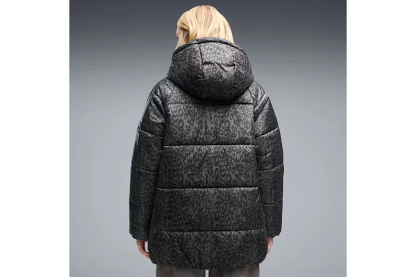 Puma Style Padded Relaxed Γυναικείο Μπουφάν Puffer με Κουκούλα Ανθρακί, Μαύρο