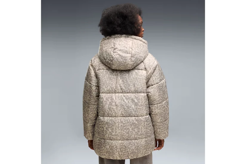 Puma Style Padded Relaxed Γυναικείο Μπουφάν Puffer με Κουκούλα Πουρό, Μπεζ