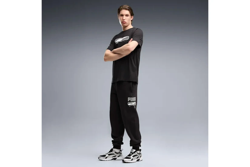 Puma Sport Logo Play Fleece Παντελόνι Φόρμας Ανδρικό (694707 01)