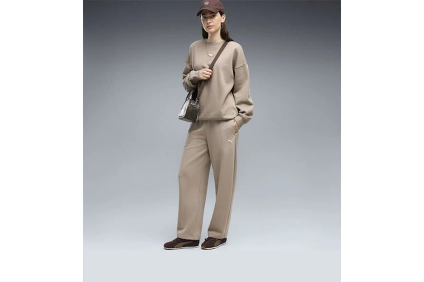 Puma Essentials Relaxed Barrel Leg Γυναικείο Παντελόνι Φόρμας Ποντικί