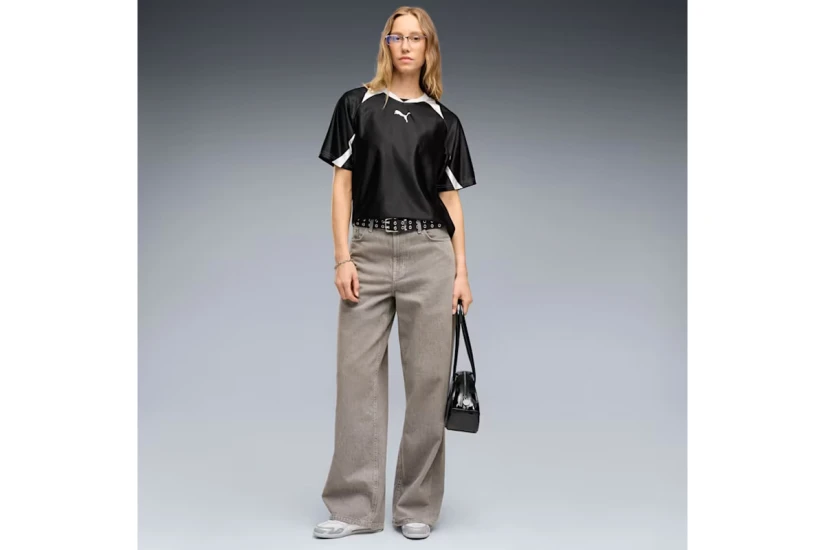 Puma Street Relaxed Γυναικεία Κοντομάνικη Μπλούζα Μαύρη, Λευκή