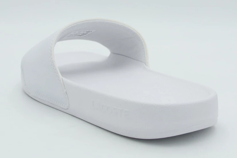 Lacoste Serve Slides Γυναικείες Παντόφλες Λευκές, Μπρονζέ