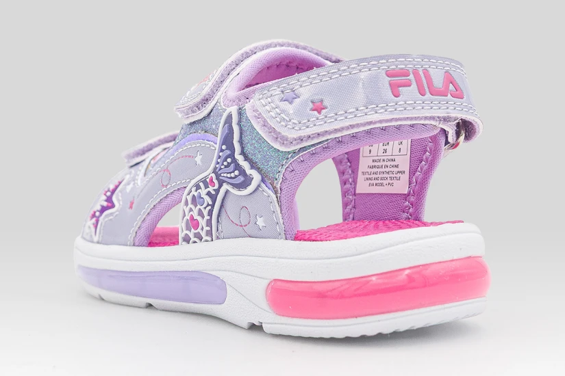 Fila Mermaid Velcro Lights Βρεφικά Σανδάλια Λιλά, Διάφορα Χρώματα