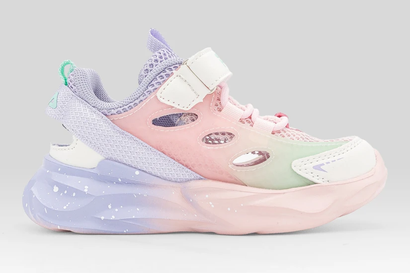 Fila Wave Memory Velcro Βρεφικά Sneakers Ροζ, Μωβ, Λευκά, Πράσινα