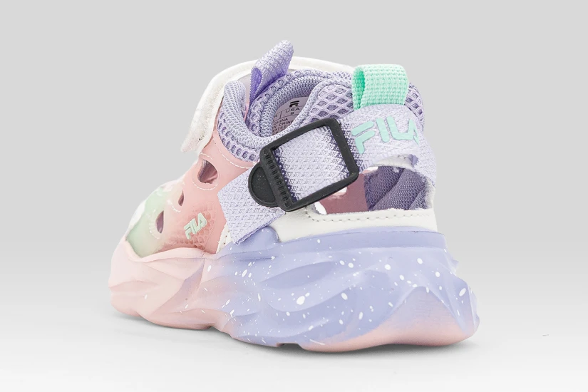 Fila Wave Memory Velcro Βρεφικά Sneakers Ροζ, Μωβ, Λευκά, Πράσινα