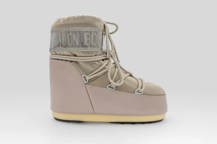 Moon Boot Icon Low Glance Platinum Satin Γυναικείες Μπότες Χιονιού
