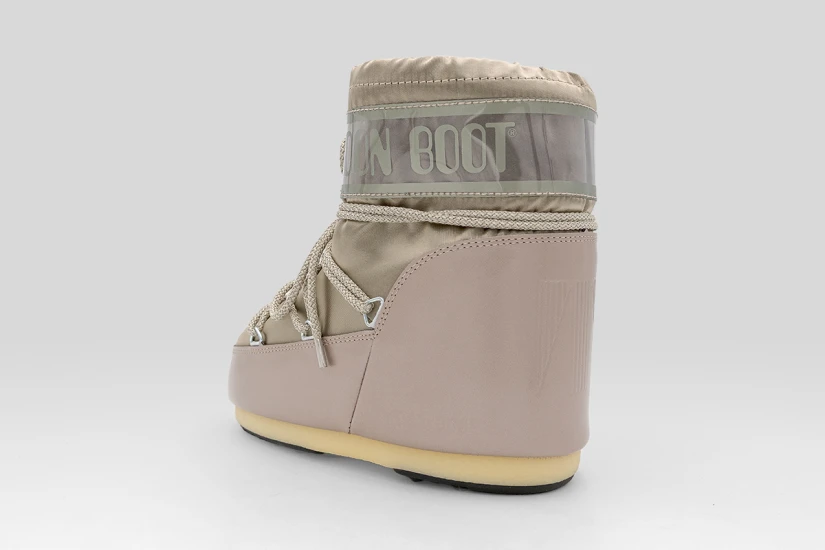 Moon Boot Icon Low Glance Platinum Satin Γυναικείες Μπότες Χιονιού
