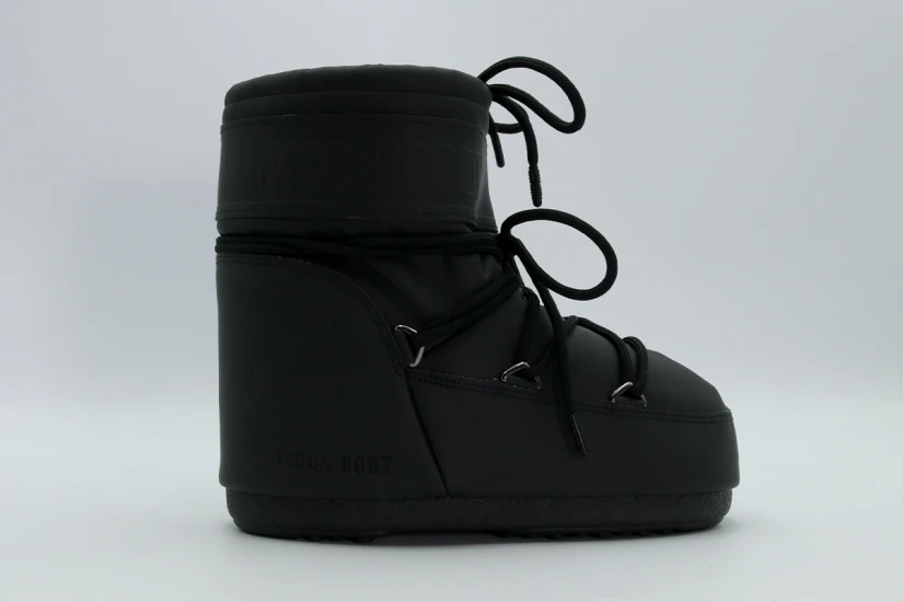 Moon Boot Icon Low Rubber Γυναικείες Μπότες Χιονιού Μαύρες