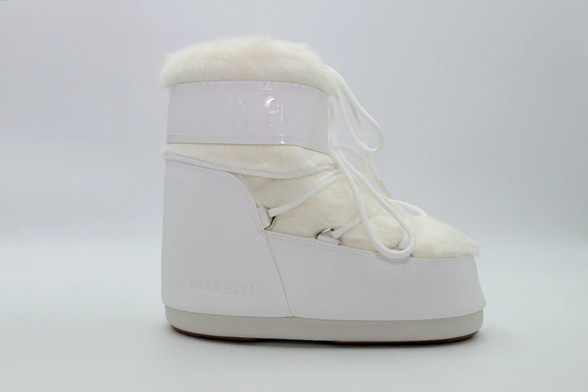 Moon Boot Icon Low Faux Fur Γυναικείες Μπότες Λευκές