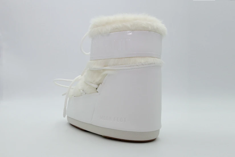 Moon Boot Icon Low Faux Fur Γυναικείες Μπότες Λευκές