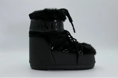 Moon Boot Icon Low Black Faux Fur Μπότες Χιονιού (80D1409390 N001)