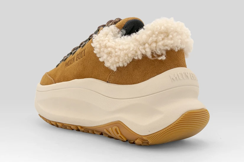 Moon Boot Moon247 City Brown Shearling Γυναικεία Sneakers Ταμπά, Μπεζ