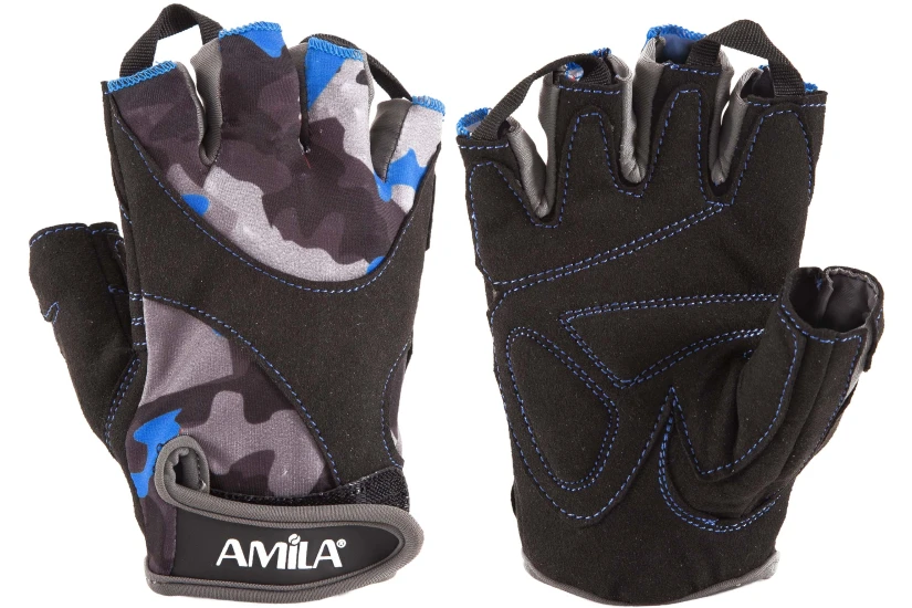 Amila Γάντια ’Ρσης Βαρών Amila Amara Lycra Camoblue M (8330602)