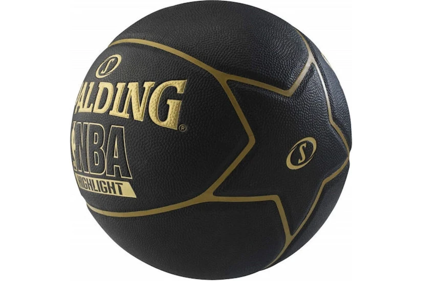 Spalding Highlight Μπάλα Μπάσκετ Μαύρη, Χρυσή
