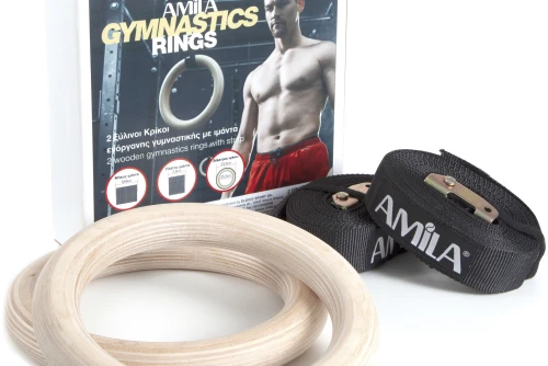 Amila Κρίκοι Γυμναστικής Amila Wood Gymnastics Rings (84762)