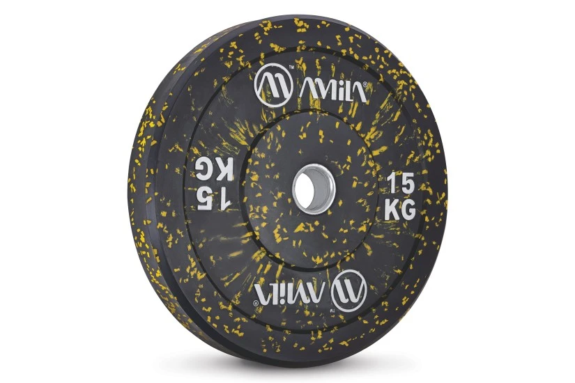 Amila Splash Bumper Slim Δίσκος για Μπάρα Μαύρος, Κίτρινος 15Kg