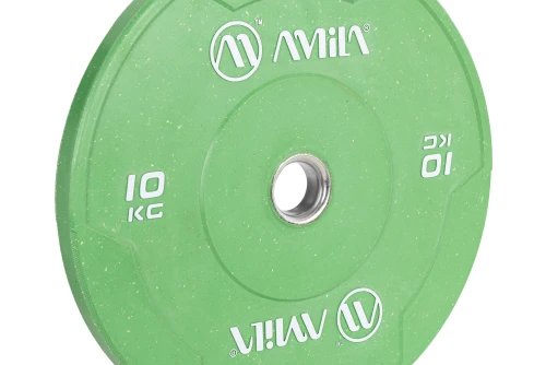 Amila Δίσκος Color Bumper Plate Slim 50 Mm 10 Kg ? Πράσινο (84847)