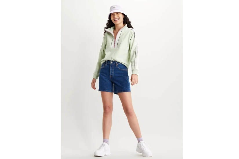 Levi's 501 Mid Γυναικείο Ψηλόμεσο Τζιν Σορτς Μπλε
