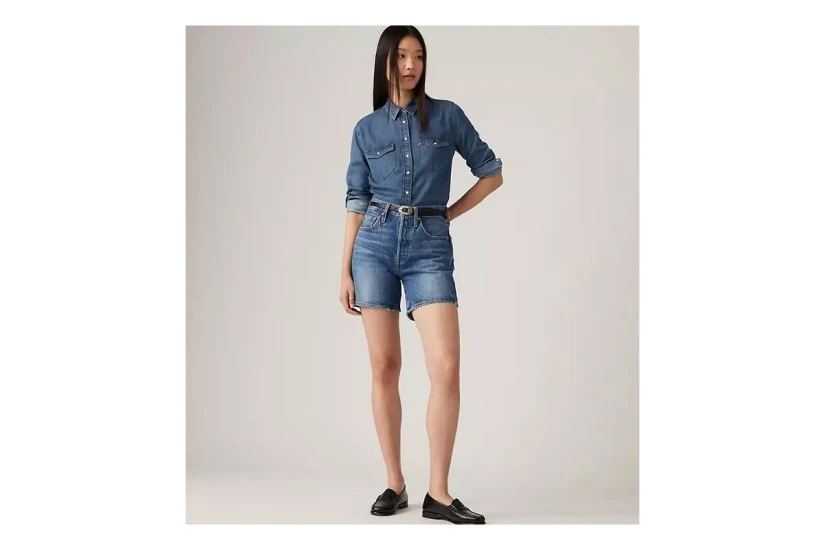 Levi's 501 Mid Γυναικείο Ψηλόμεσο Τζιν Σορτς Μπλε