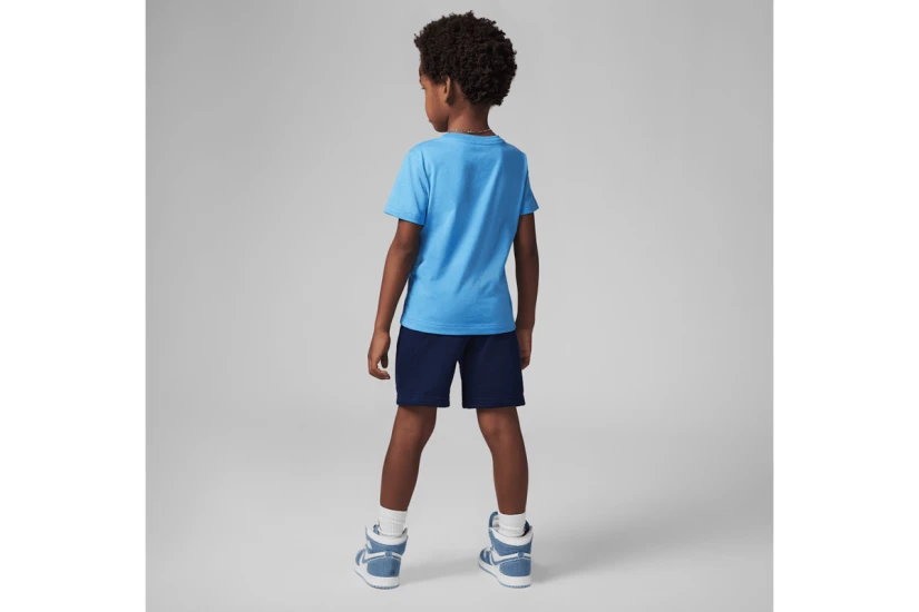 Jordan Jumbo Jumpman Παιδικό Σετ Κοντομάνικη Μπλούζα - Σορτς Γαλάζιο, Μπλε Σκούρο, Λευκό