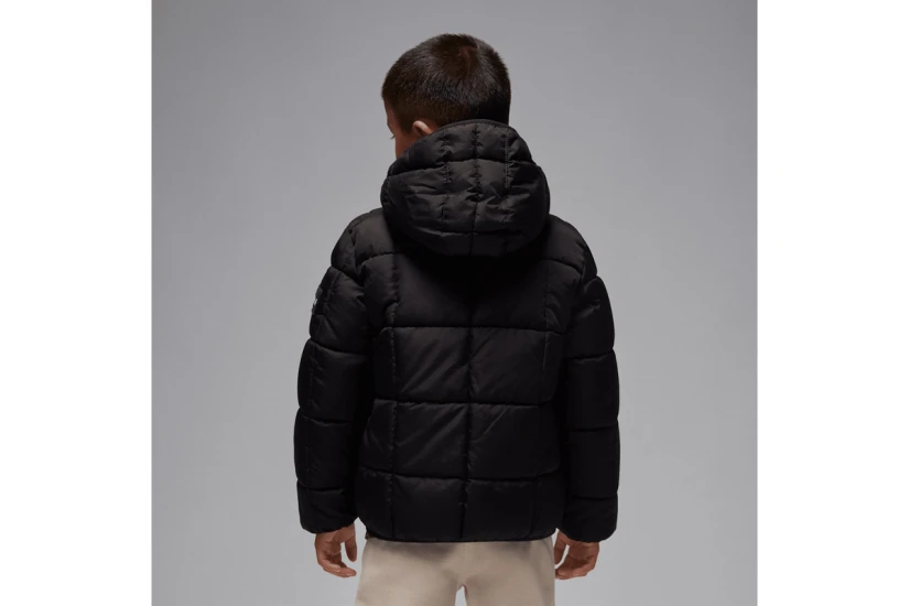 Jordan Essentials Παιδικό Μπουφάν Puffer με Κουκούλα Μαύρο