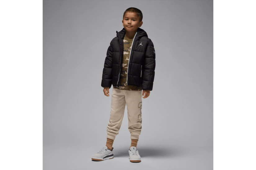 Jordan Essentials Παιδικό Μπουφάν Puffer με Κουκούλα Μαύρο