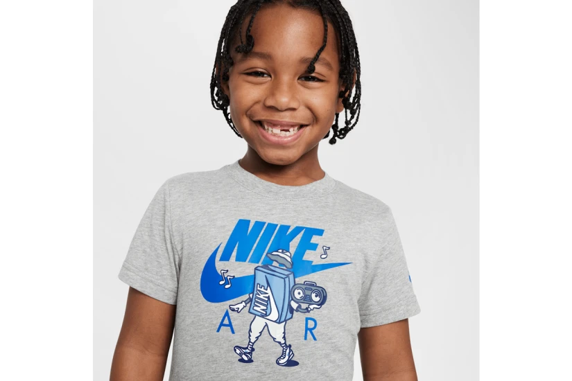 Nike Air Boxy Παιδικό T-Shirt Γκρι Ανοιχτό, Μπλε