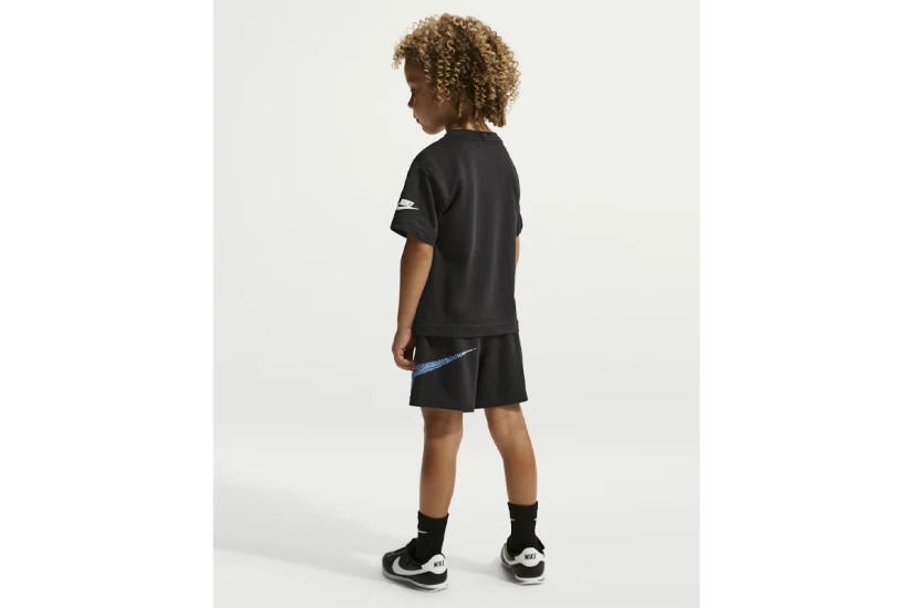 Nike Sportswear In The Zone Παιδικό Σετ Κοντομάνικη Μπλούζα - Σορτς Μαύρο, Μπλε, Κίτρινο