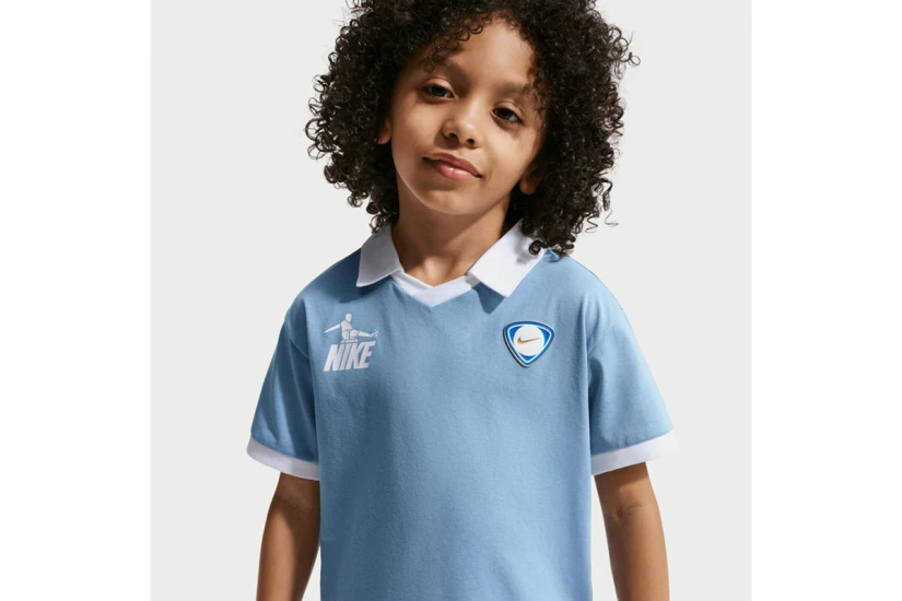 Nike Sportswear Goal Mode French Terry Παιδικό Σετ Κοντομάνικη Μπλούζα - Σορτς Σιέλ, Γκρι Ανοιχτό, Λευκό
