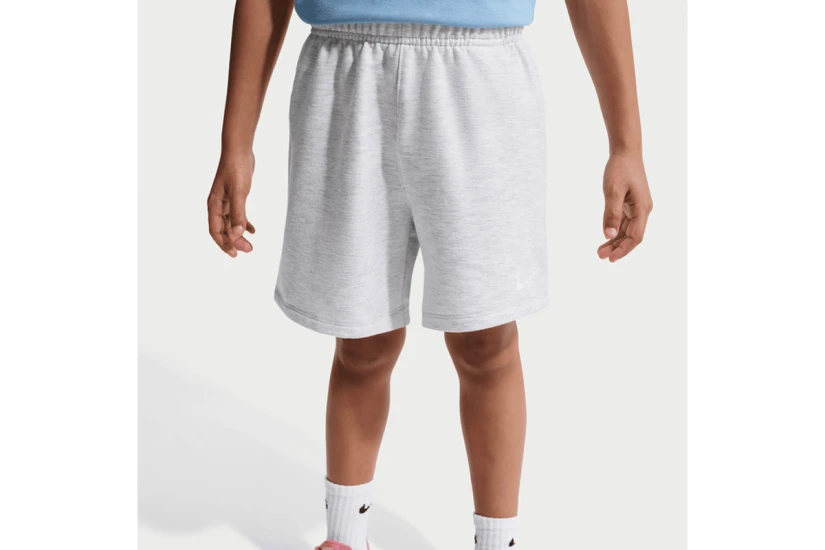 Nike Sportswear Goal Mode French Terry Παιδικό Σετ Κοντομάνικη Μπλούζα - Σορτς Σιέλ, Γκρι Ανοιχτό, Λευκό