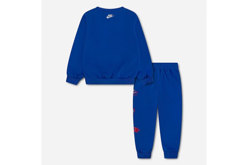 Nike Sportswear Art Of Play Fleece Παιδικό Σετ Μακρυμάνικη Μπλούζα - Παντελόνι Φόρμας Ρουά, Μαύρο, Λευκό, Κόκκινο