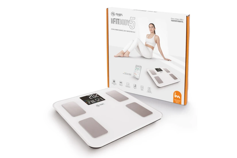 Amila FITBODY 5 Ζυγαριά Smart με Λιπομέτρηση Λευκή