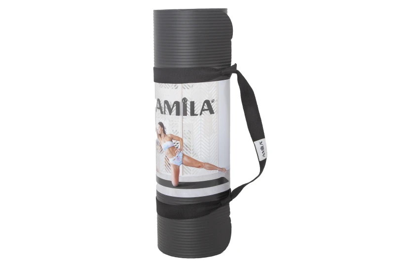 Amila Στρώμα Γυμναστικής Nbr 15Mm 90Kg 183Cm Μαύρο (95910)