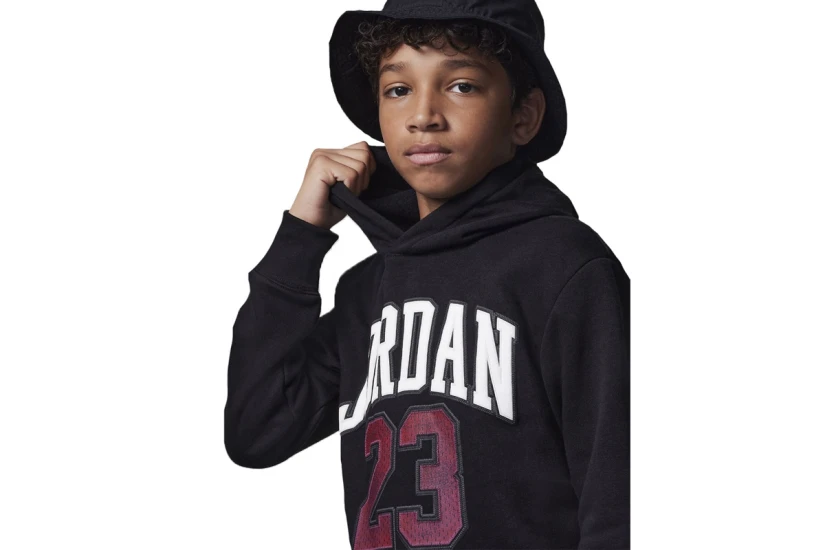 Jordan Fleece Παιδικό Φούτερ με Κουκούλα Μαύρο