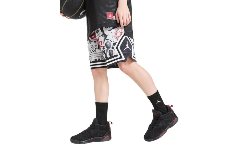 Jordan Dri-FΙΤ Printed Sport Diamond Παιδική Μπασκετική Βερμούδα Λευκή, Μαύρη, Κόκκινη