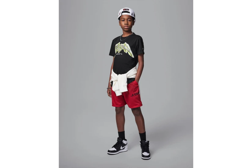 Jordan Dri-FIT Sports Παιδικό Κοντομάνικο T-Shirt Μαύρο