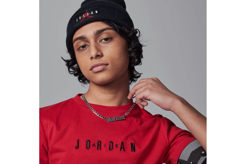 Jordan Embroidered Logo Παιδικό Κοντομάνικο T-Shirt Κόκκινο