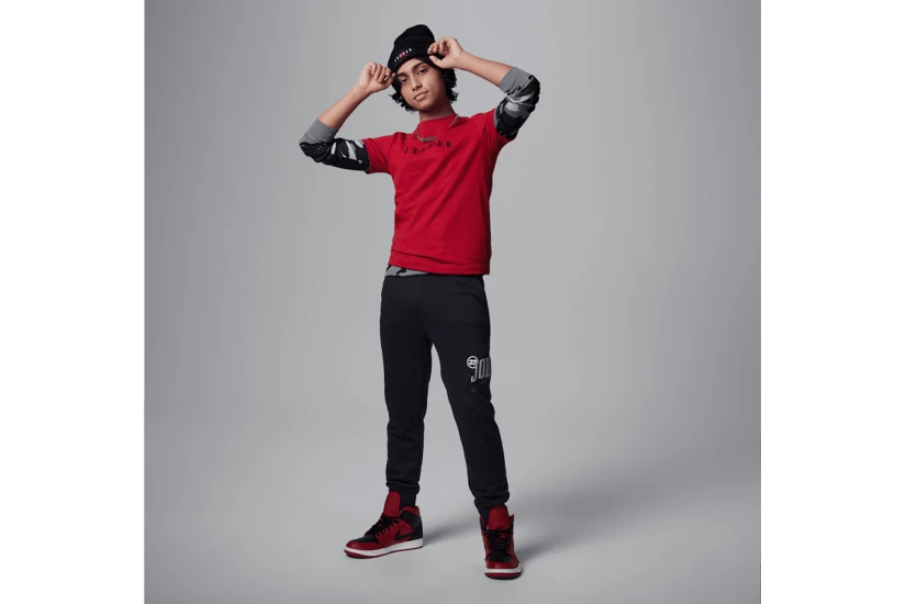 Jordan Embroidered Logo Παιδικό Κοντομάνικο T-Shirt Κόκκινο