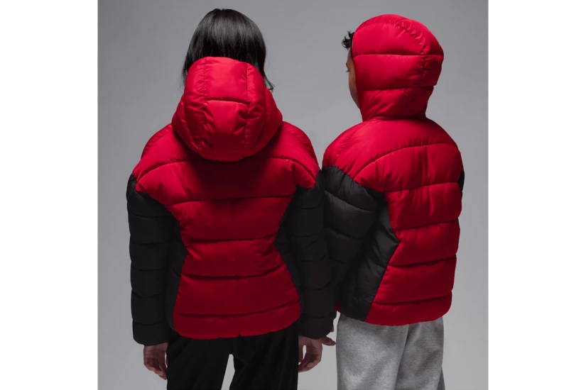 Jordan Παιδικό Μπουφάν Puffer Κόκκινο, Μαύρο
